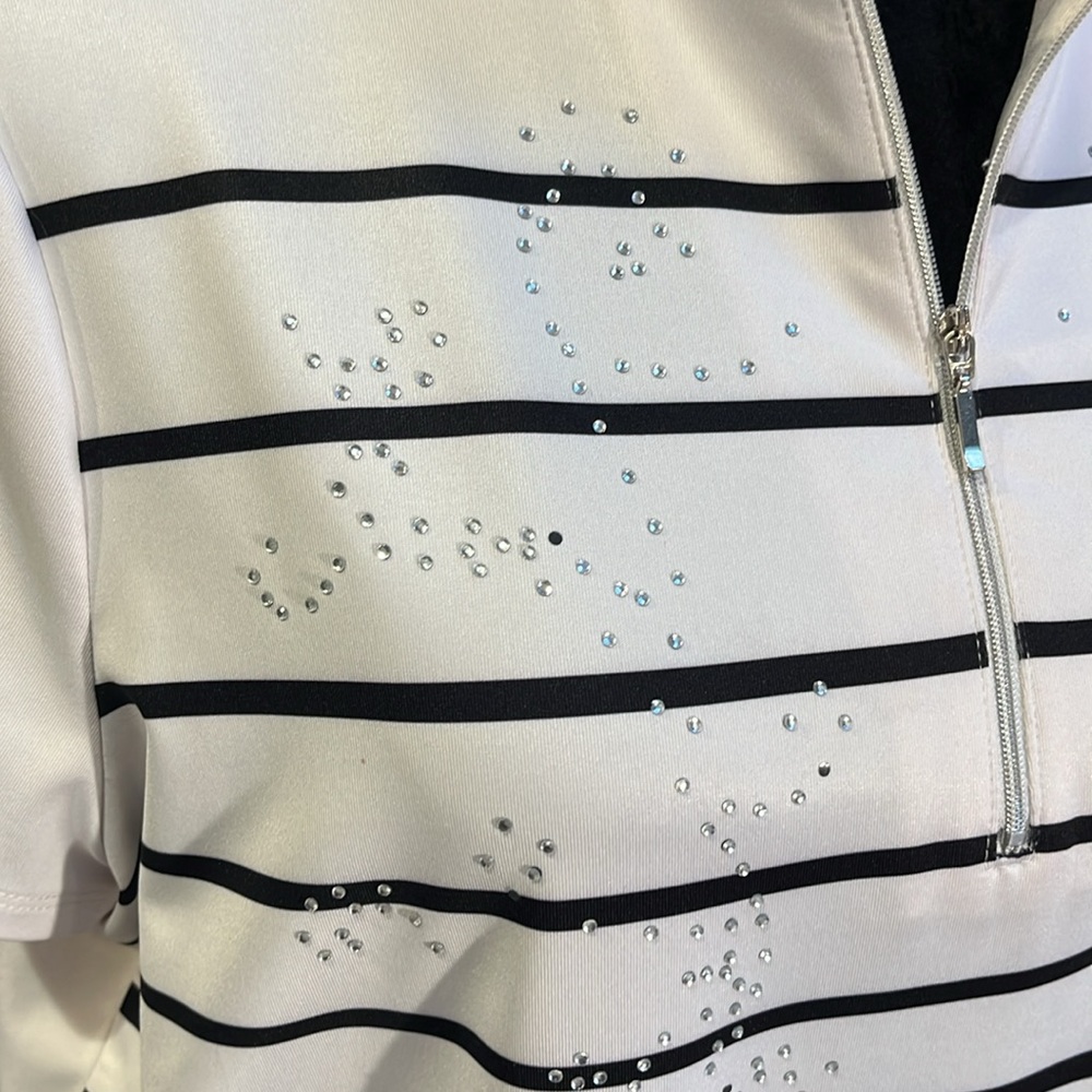 Zenergy White, Black & Silver Rhinestone Golf Shirt - Picture 4 of 7